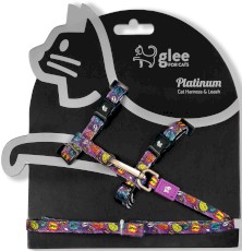GLEE Cat Platinum Smycz i szelki dla kota Purple Bloom