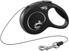 FLEXI NEW CLASSIC Smycz sznurowa XS / 3m czarna