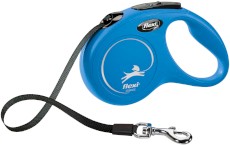 FLEXI NEW CLASSIC Smycz taśmowa S / 5m niebieska
