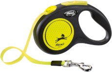 FLEXI NEW NEON Smycz taśmowa S / 5m żółta