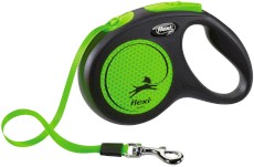 FLEXI NEW NEON Smycz taśmowa M / 5m zielona