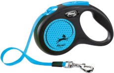 FLEXI NEW NEON Smycz taśmowa S / 5m niebieska