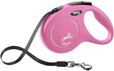 FLEXI New Classic Smycz taśmowa M / 5m różowa