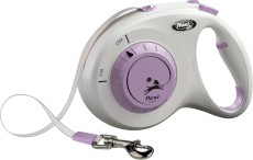 FLEXI Select Smycz taśmowa Szara / Liliowa 7m