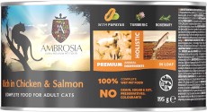 AMBROSIA Cat Chicken & Salmon with Papaya 85g - mokra karma dla kota