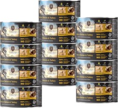 AMBROSIA Cat Kitten Chicken / Turkey Kurczak i Indyk z Gruszką bez zbóż 12x195g