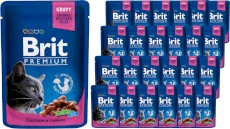 BRIT Cat Chicken / Turkey Kurczak Indyk 24x100g