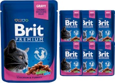 BRIT Cat Chicken / Turkey Kurczak Indyk 6x100g