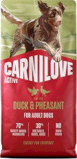 CARNILOVE Active Dog Adult Duck / Pheasant Kaczka Bażant 12kg