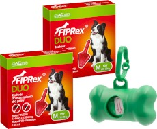 FIPREX DUO Krople na kleszcze pchły u psa M 10-20kg 2szt. + Worki na odchody GRATIS !!