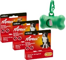 FIPREX Spot-On Krople na kleszcze pchły M 10-20kg 3szt. + Worki na odchody GRATIS !!