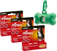 FIPREX Spot-On Krople na kleszcze pchły XL 40-55kg 3szt. + Worki na odchody GRATIS !!