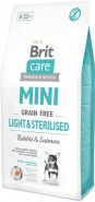 Brit Care MINI Grain Free LIGHT / STERILISED Królik i Łosoś 400g