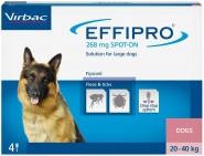 Virbac EFFIPRO Spot-On L Pies 20-40kg Krople na kleszcze 4szt.