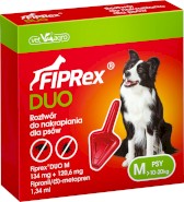 FIPREX DUO Krople na kleszcze pchły u psa M 10-20kg 1szt.