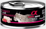 ALPHA SPIRIT Wet Cat Turkey Raspberries Indyk Maliny 85g