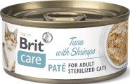 BRIT Care Cat GF Sterilized Tuna Pate Shrimps Pasztet 70g