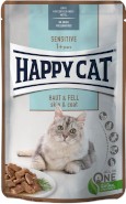 HAPPY CAT SENSITIVE Skin / Coat na sierść i futro 85g
