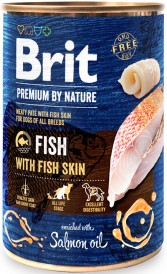 BRIT Premium by Nature FISH Rybia Skóra Olej Łososia 400g
