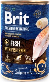 BRIT Premium by Nature FISH Rybia Skóra Olej Łososia 400g - Zdjęcie główne