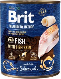 BRIT Premium by Nature FISH Rybia Skóra Olej Łososia 800g