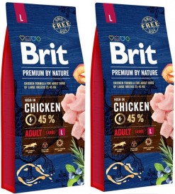 BRIT Premium by Nature Adult Large 2x15kg - Zdjęcie główne
