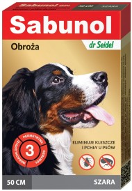 SABUNOL OBROŻA SZARA na pchły i kleszcze 50cm dla psa
