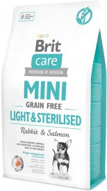 Brit Care MINI Grain Free LIGHT / STERILISED Królik i Łosoś 2kg