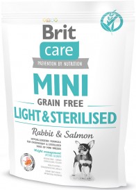 Brit Care MINI Grain Free LIGHT / STERILISED Królik i Łosoś 400g - Zdjęcie nr 2