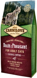 CARNILOVE Cat Adult Duck / Pheasant Hairball Control 6kg