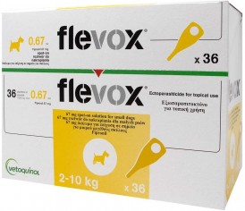 Vetoquinol FLEVOX Spot-On Psy 2-10kg na kleszcze pchły 3szt.