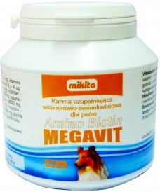 MIKITA MEGAVIT Amino Biotin Witaminy dla psów na sierść 150tabl