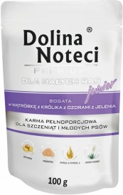 DOLINA NOTECI PREMIUM MAŁE RASY JUNIOR Królik Jeleń 100g - Zdjęcie główne