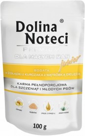 DOLINA NOTECI PREMIUM MAŁE RASY JUNIOR Kurczak Cielęcina 100g - Zdjęcie główne