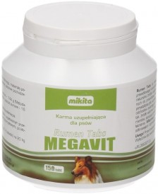 MIKITA RUMEN TABS MEGAVIT Witaminy dla psów ze Żwaczem 150tabl. - Zdjęcie główne