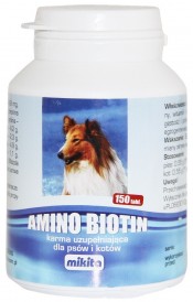 MIKITA AMINO BIOTIN na sierść dla psów i kotów 150tabl - Zdjęcie główne