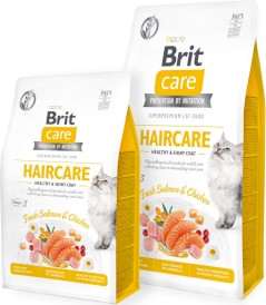 BRIT CARE Cat GF HAIRCARE Łosoś Kurczak 400g