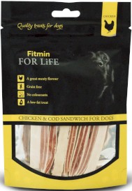FITMIN Dog For Life Treat Chicken / Cod Sandwich 70g
