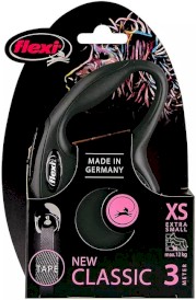 FLEXI NEW CLASSIC Smycz taśmowa XS / 3m czarna - Zdjęcie nr 2