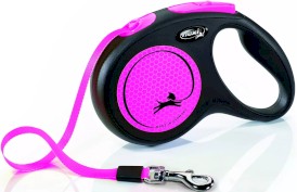 FLEXI NEW NEON Smycz taśmowa M / 5m różowa - Zdjęcie główne