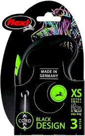 FLEXI BLACK Design Smycz sznurowa XS / 3m zielona - Zdjęcie nr 2