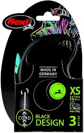 FLEXI BLACK Design Smycz sznurowa XS / 3m niebieska - Zdjęcie nr 2