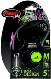 FLEXI BLACK Design Smycz sznurowa M / 5m różowa - Zdjęcie nr 2