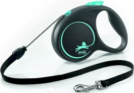 FLEXI BLACK Design Smycz sznurowa S / 5m niebieska - Zdjęcie główne