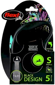 FLEXI BLACK Design Smycz taśmowa S / 5m niebieska - Zdjęcie nr 2