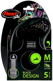 FLEXI BLACK Design Smycz taśmowa M / 5m czarna - Zdjęcie nr 2