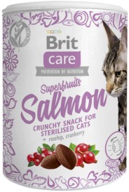 BRIT Care Cat Snack Superfruits SALMON Łosoś Sterilised 100g - Zdjęcie główne