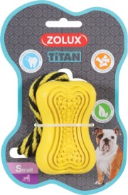 ZOLUX TITAN Zabawka Kauczukowa ze sznurem Żółta S - Zdjęcie nr 3