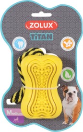 ZOLUX TITAN Zabawka Kauczukowa ze sznurem Żółta M - Zdjęcie nr 2