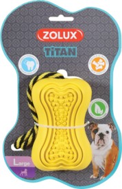 ZOLUX TITAN Zabawka Kauczukowa ze sznurem Żółta L - Zdjęcie nr 2